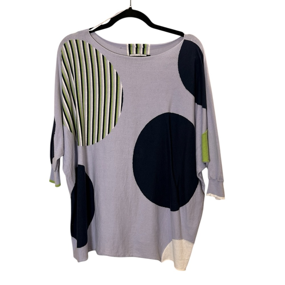 Zaket & Plover Women’s Combed Cotton Artsy Abstract Sweater sz L